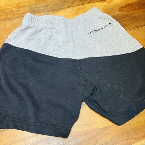 VTG Nike SWOOSH LOGO Cotton Sweat Shorts Black tag gray and black men's size L - Picture 4 of 11